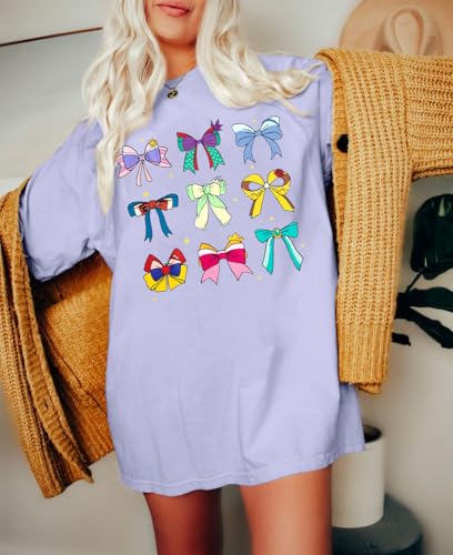 Magic Kingdom Shirts for Women Bow Shirt Coquette Aesthetic Tshirt Princess Tee Oversized Holiday Vacation Tops3