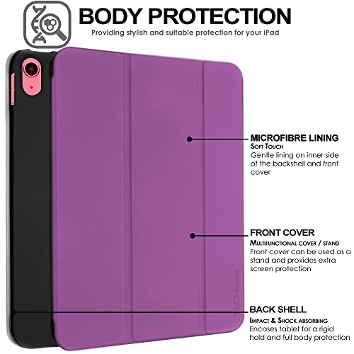 TECHGEAR Smart Case for iPad 11th Gen (2025 A16) & 10th Gen (2022), Slim Tri-Fold Stand Cover with Corner Protection - Image 4