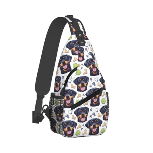 Sac à bandoulière Rottweiler Baseball imprimé pour homme et femme