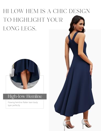 DRESSTELLS Formal Cocktail Dresses for Women, Homecoming Wedding Guest Halter High Low Dress Fall 20254