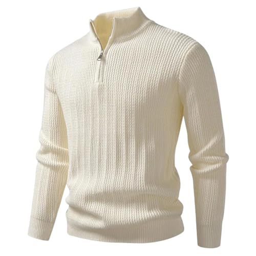 Men's Casual Stand Collar Pullover Half Zipper Closure Loose Fit Straight Hem Solid Color Top