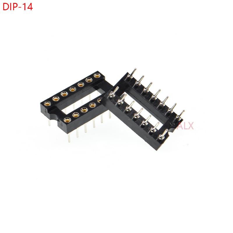 Wiring Connecting Terminals - 10PCS DIP14 IC Round Hole Socket 14p DIP CHIP Test Holder Adaptor 14 PIN dip-14 DIP 14PIN 2.54MM Pitch Connector