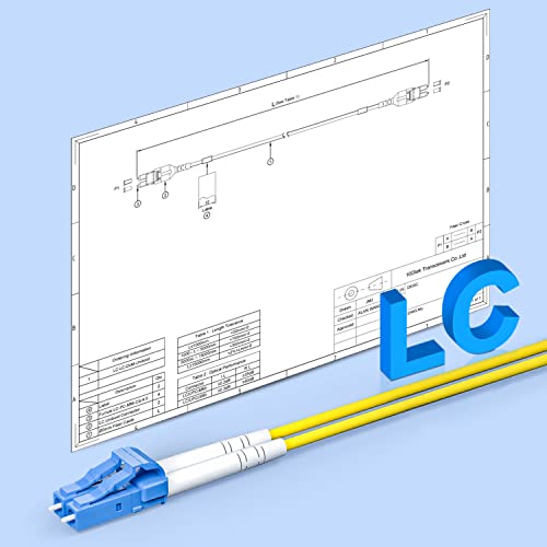 Image of 10Gtek Fiber Patch Cable - LC to LC OS2 10Gb /Gigabit Singlemode Jumper Duplex 9 /125 LSZH Fiber Optic Cord for SMF SFP Transceiver, Yellow, 6-Meter(19.7-ft)