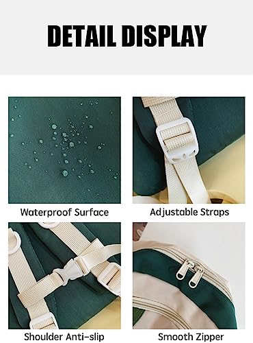 JHTPSLR Preppy Backpack Vintage Aesthetic Backpack American Style Backpack Book Bags Casual Daypack Sports Backpack Supplies (Blue)2