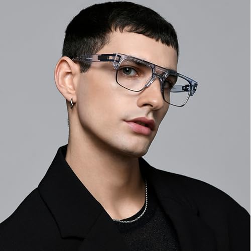 Image of Lenskart Studio Hip Hop Ft. Divine | Full Rim Hexagonal Zero Power Bluecut & Antiglare Computer Eyeglasses For Eye Protection And Strain | Men & Women | Large | LK E000046