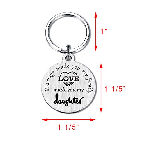 TANGWISH Stepdaughter Gifts Daughter In Law Keychain, Marriage Made You My Family Love Made You My Daughter Jewelry2