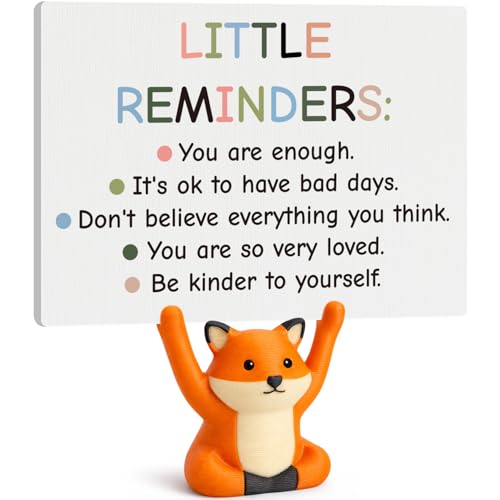 Cute Fox Positive Affirmation Sign - Inspirational Gifts for Women, Motivational Desk Decor, Employee Teacher Appreciation Gifts for Coworkers, Anxiety Relief School Counselor Must Haves