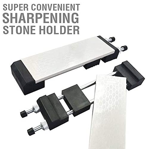 Comfecto Sharpening Whetstone Holder Adjustable 5-1/2 To 9" Sharpener Stone Sink Bridge No Slip Rubber Sturdy Stainless Steel Base For Easy Honing Works With Standard Size Water Diamond Oil Stones #TOP1