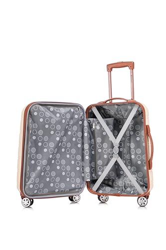Image of Rockland Melbourne Hardside 2 Piece Expandable Spinner Wheel Luggage Set, Carry-On 20 inch and Tote 14 inch, White