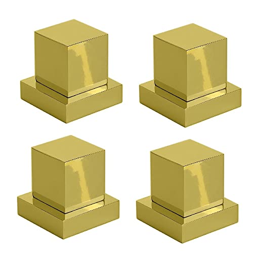 kit 4 Acabamentos Registro Quadrado 1/2 Ou 3/4 Metal Dourado