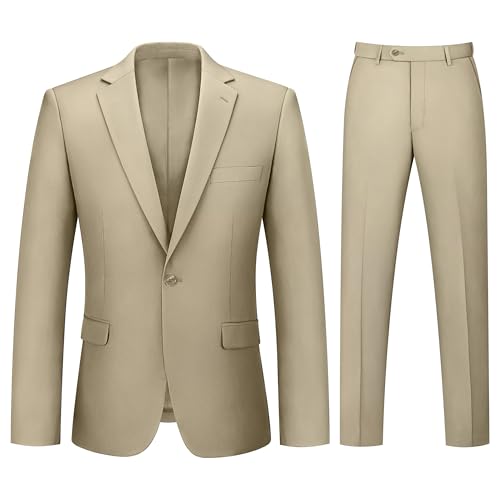 LORENZO BRUNO Mens Suit 2 Piece Champagne Suits for Men