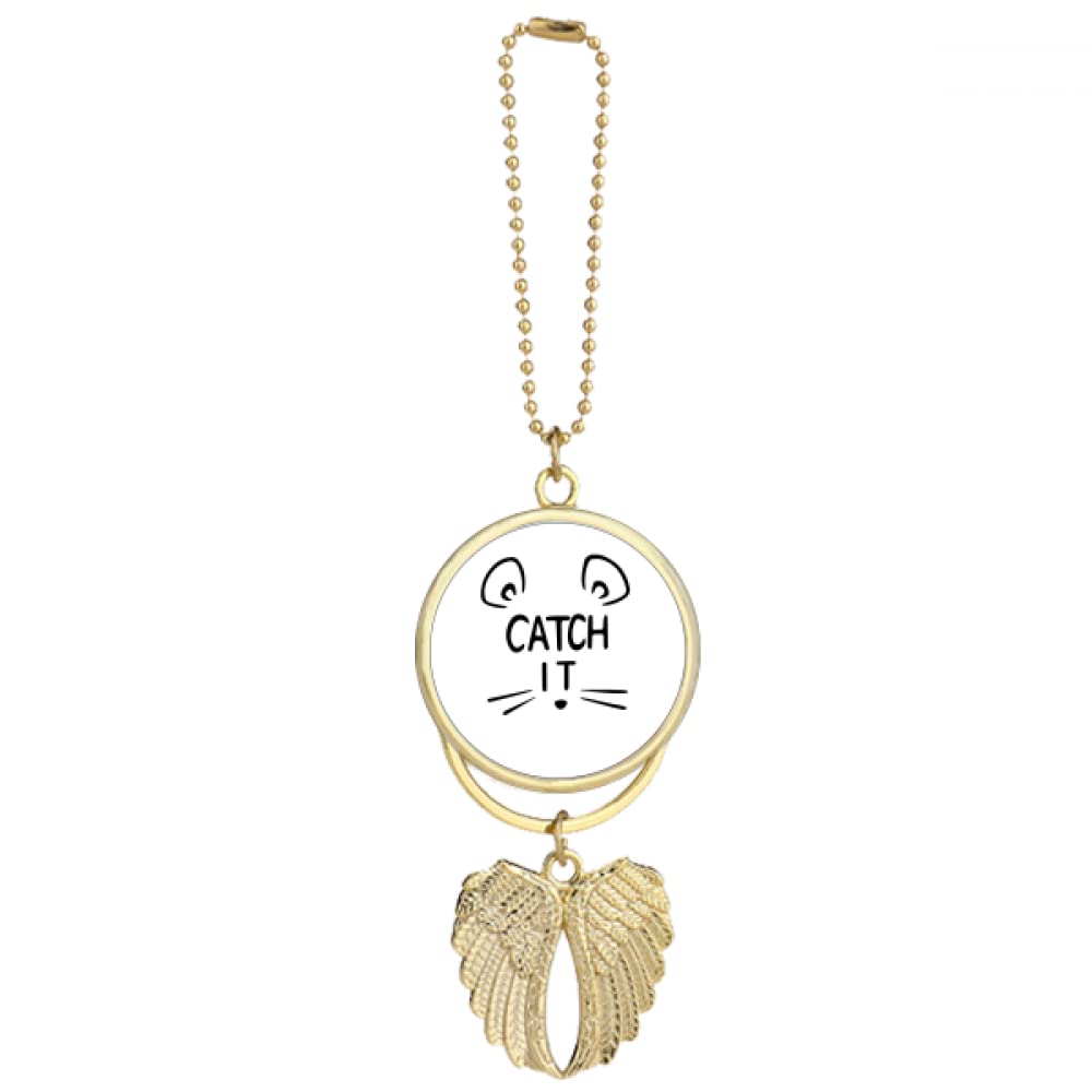 DIYthinker Catch IT Mouse Face DIY Design Car Keychain Angel Wing Pendant
