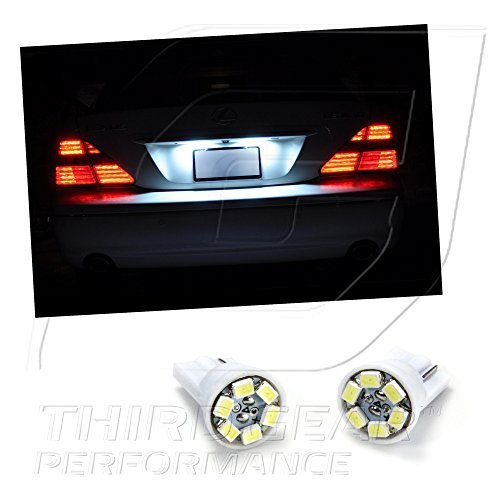 TGP T10 White 6 LED SMD License Plate Wedge Light Bulbs Pair 1999-2012 Compatible with Chevrolet Silverado