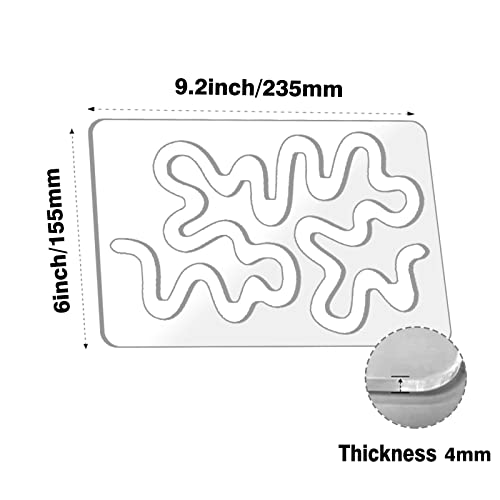 Kapyoo Freemotion Quilting Rulers And Templates Quilting Templates For Machine Quilting Quilting Supplies Quilting Patterns With Non-Slip Grips (Meander) #TOP3