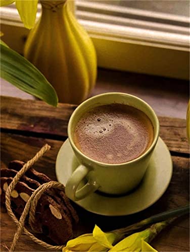 DIY Pintura Diamantes Kit para Adultos Niños, Square Drill Taza De Café 20x30cm Pintura de Diamante 5D Completo Kit,Cristal Diamantes Imitación Bordado Diamond Painting Artesanía Decoración Pared