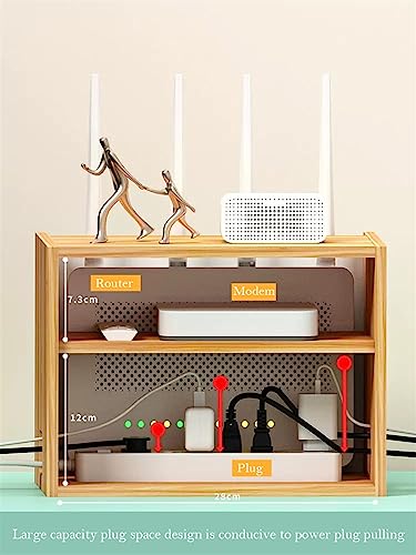Boîte de rangement routeur Wi-Fi en bois de noyer chic pour bureau - 7