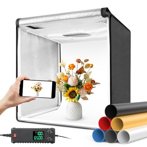 Kit de tienda de campaña portátil de estudio de tiro de 60 cm con paneles LED y 6 fondos