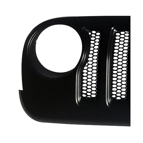 WGQSEXDY J373 Angry Style Grille JK Change JL Front Racing Grill Bumper Grid Matt Black Grilles Compatible For Jeep Wrangler JK 07+ - Thumbnail 6