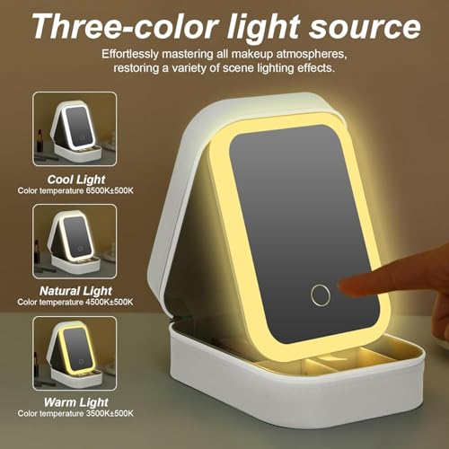 Bolsa de Maquillaje con Espejo LED y Luz Ajustable miniatura 4
