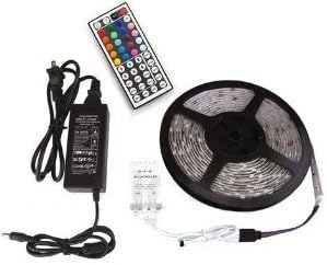 XTEK IP66 Waterproof 16.4 Ft 5 Meters 150LEDs RGB Color Changing Kit with LED Flexible Strip 44-Button Controller and Power Supply