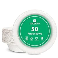 Table Kind 50 X Papierschalen Großpackung Umweltfreundliches Einweggeschirr Für Camping Catering Salat Dessert Müsli Recycelbar Geburtstagsparty-Zubehör Heimkompostierbar Hergestellt In Der EU 23 Cm
