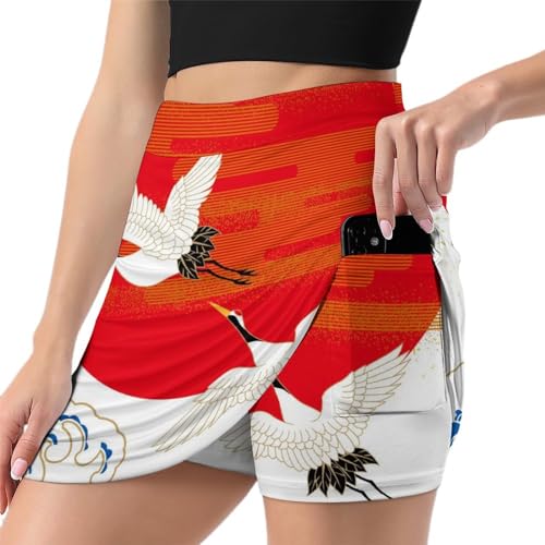 Jupe short de tennis femme respirante mini jupe de course athlétique avec poche golf sport