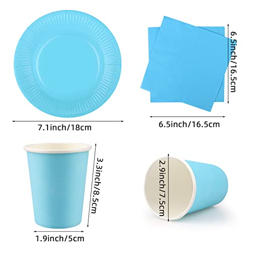 Fowecelt Rainbow Party Tableware - 90pcs Paper Plates and Cups Set, Neon Supplies, Multicolor Napkins for Birthday Decoration