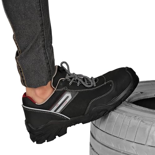 Image of PERF Typhoon Low Ankle Safety Shoes - Water-Repellent Diamond Leather Work Boots, Breathable Lining, Lightweight for Outdoor Performance