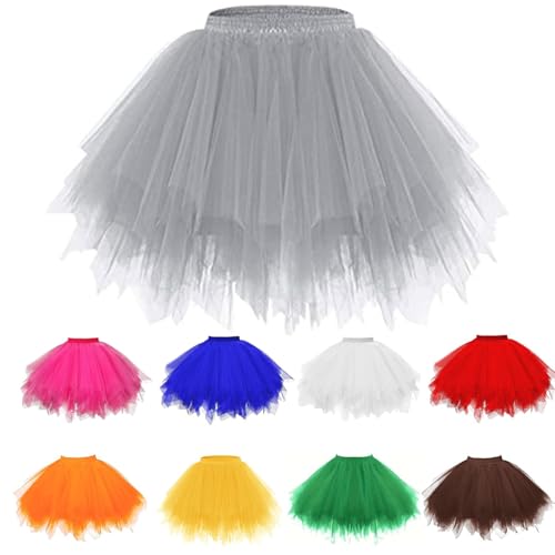 Tüllrock Grau, Tüllrock Damen Tütü Rock 50Er Ballett Unterrock...