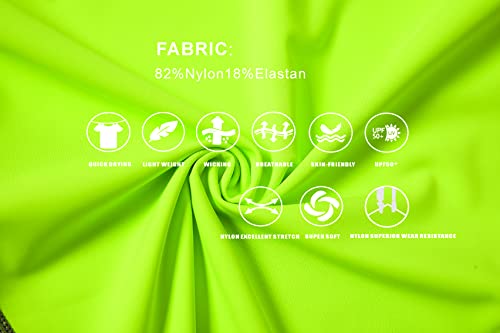 Boy's Short Sleeve Rash Guards Swim Shirt Upf 50+Uv Sun Protection Tops Lemon Green 5-6 Years #TOP5