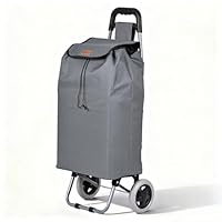 VOUNOT® Einkaufstrolley klappbar 59L, 2-in-1 Trolley Einkaufswagen mit 2 Räder, Abnehmbare Tasche, Reißverschluss Rückentasche, Treppensteiger Hackenporsche, Grau