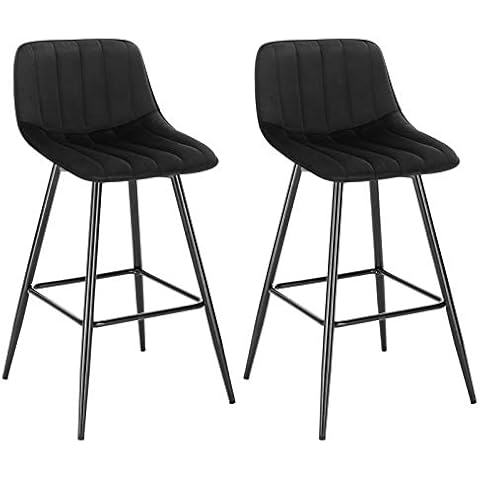 WOLTU Velvet Bar Stools with Backrests Cover