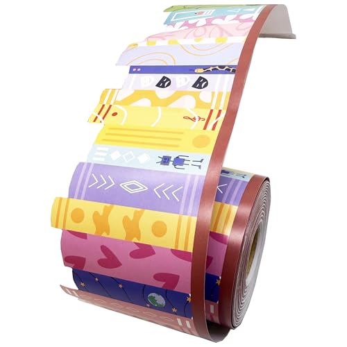 68.9ft Colorful Bookshelf Border Trim - Back to School Books Rolled Border Trim Bookshelf Bulletin Board Set Library Classroom Office Chalkboard Kindergarten Elementary Home Wall Party Decoration