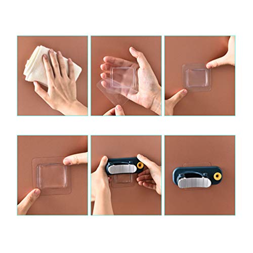 Suporte de parede Doitool para vassoura com 4 peças, sem perfuração, suporte de esfregão, organizado