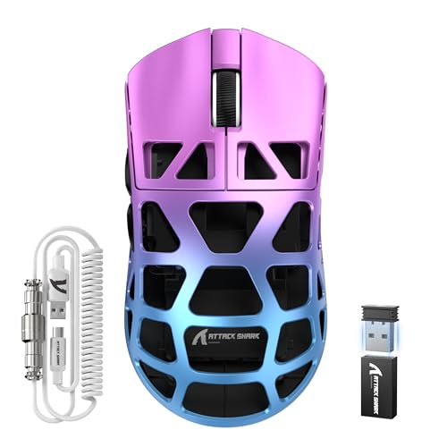 Souris magnésium ATTACK SHARK R3PRO violette avec triple connexion et capteur PAW3395