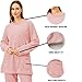 Womens Fleece Pajama Set Soft Loungewear Long Sleeve Cozy Sleepwear Warm Plush Pullover Top (US, Alpha, XX-Large, Regular, Regular, Pink)