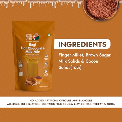 Image of Sweet Karam Coffee ABC & Ragi Hot Chocolate Milk Mixes - Pack of 2(250g Each) | No Preservatives | Natural Superfood with Cane Jaggery | Rich in Fiber & Vitamins | Perfect drink for Kids & Adults