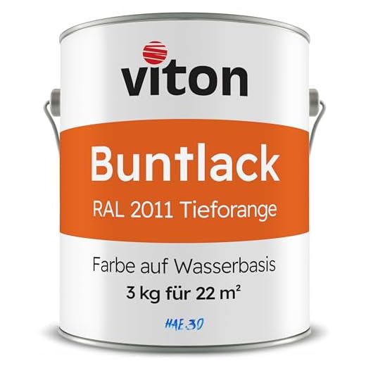 Wilckens Abtoenfarbe - Volltonfarbe / 750 ml/matt - 14 Farben zur Auswahl (Reinorange) 8 Buntlack von Viton - 3 Kg Orange - Seidenmatt - Wetterfest für Außen und Innen - 2in1 Grundierung & Lack - HAE 30 - Nachhaltige Farbe auf Wasserbasis für Holz, Metall & Stein - RAL 2011 Tieforange