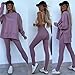 2025 New Spring/Autumn Women's Casual Slim Fit Long Pants Loose Sweatshirt Set Breathable & Wrinkle Resistant Casual Outfits (Apricot,XL)