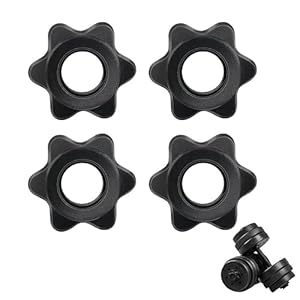 4 Pcs 25mm Barbell Bar Hexagon Nuts, Dumbbell Clips Spinlock, Barbell Bar Clip Spin-Lock Screw Clamp,Anti-Slip Hexagon Nuts Screw Collar Clamps,for Weight Dumbbell Lifting Fitness Trainin