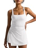 Dokuritu Vestido de tenis para mujer con pantalones cortos integrados, Large