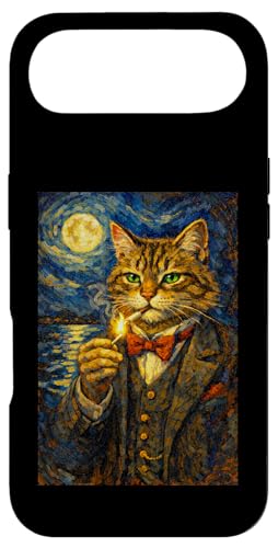 Funny Smoking Cat Meme Artwork Vintage Tabby Cat in Suit �X�}�z�P�[�X iPhone Air �p