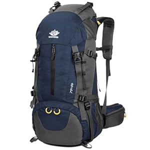 WoneNice 50L(45+5) Waterproof Hiking Backpack – Outdoor Sport Daypack with Rain Cover