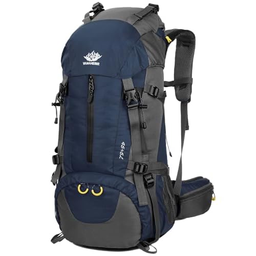 WoneNice 50L(45+5) Waterproof Hiking Backpack Outdoor Daypack w/Rain Cover
