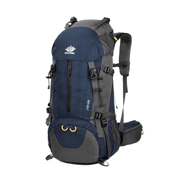 WoneNice 50L(45+5) Waterproof Hiking Backpack - Outdoor Sport Daypack with Rain Cover