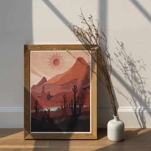 Sylvana Workshop - Sun Moon Minimalist Wall Art ,Unframed(8X10 Set Of 2 Wall Decor), Mid Century Modern Wall Decor, Boho Posters For Bedroom, Contemporary Art Prints #TOP3