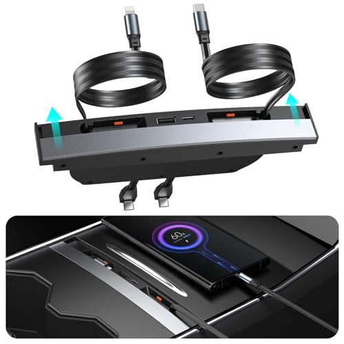 USB Hub for Tesla Model 3 Model Y Waterproof - Fast Phone Charger for Model Y/3 Accessories...
