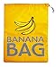 KitchenCraft Bananenbeutel, Beutel zum frischhalten von Bananen, Banane Sack mit Kordel Zug, Waschbarer Frischhaltebeutel, Wiederverwendbarer Sack, Polyester, Gelb, 38 x 28 cm