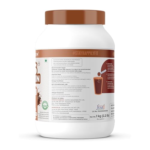 Image of Naturaltein YES Protein 1kg | Fermented Yeast Vegan Protein Powder | Chocolate Flavour | 25g Protein & 5.08g BCAA Per Serving | No Added Sugar | Naturally Sweetened | Digestive Enzymes | Heavy Metal Tested | 28 Servings