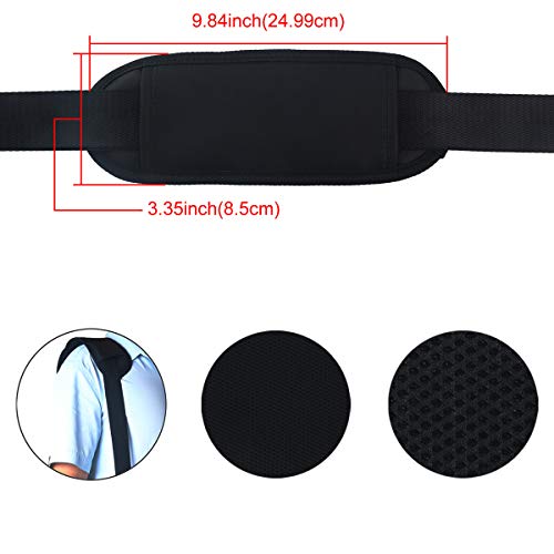 Bomkee 59" Shoulder Strap Universal Replacement Adjustable Bag Straps With Metal Swivel Hooks Non-Slip Pad Bag Strap For Laptop, Camera, Duffle, Sports, Travel, Messenger Bags/Crossbody Bag (Black) #TOP3